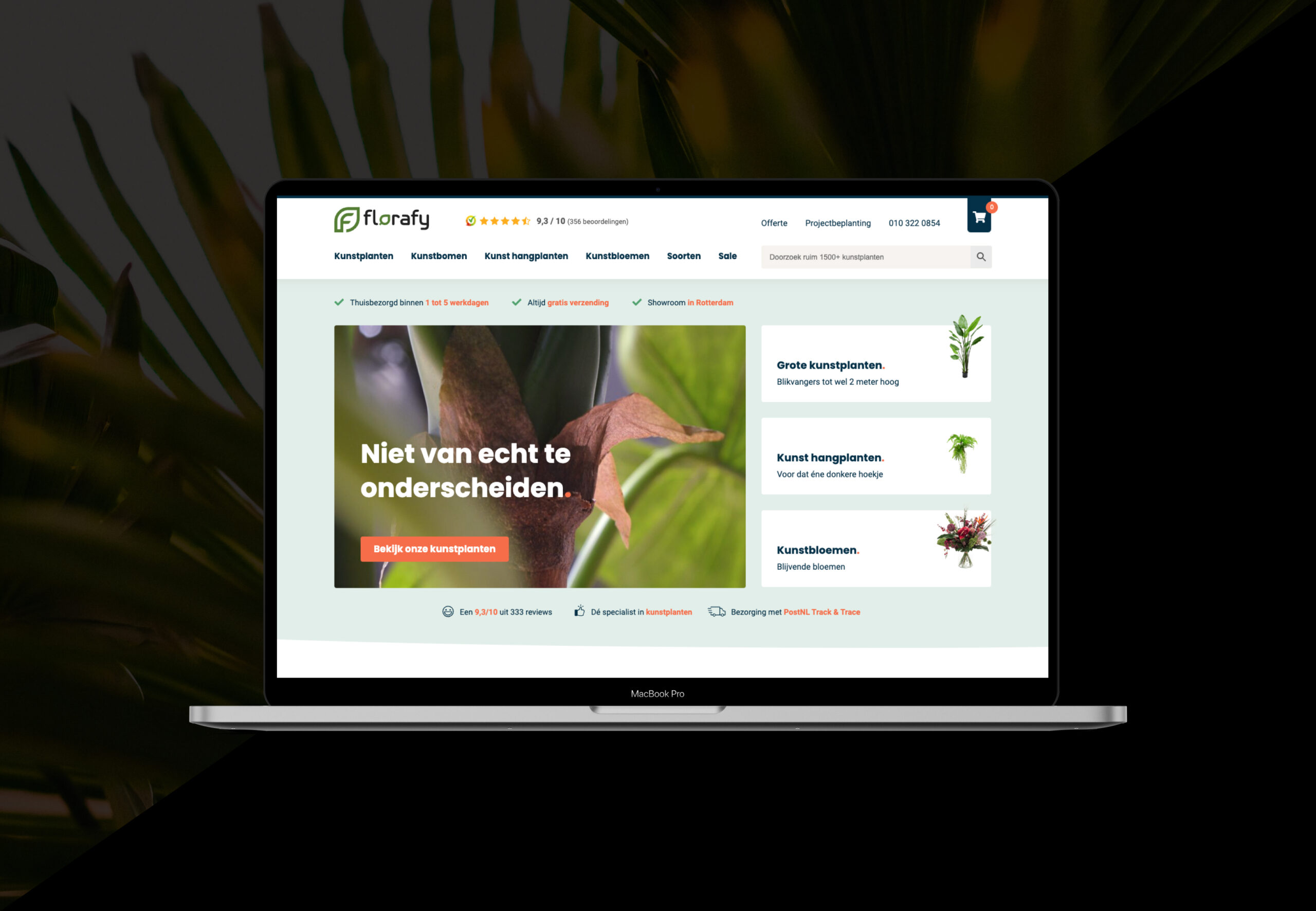 Een WooCommerce webshop</br>voor <span> Florafy</span>